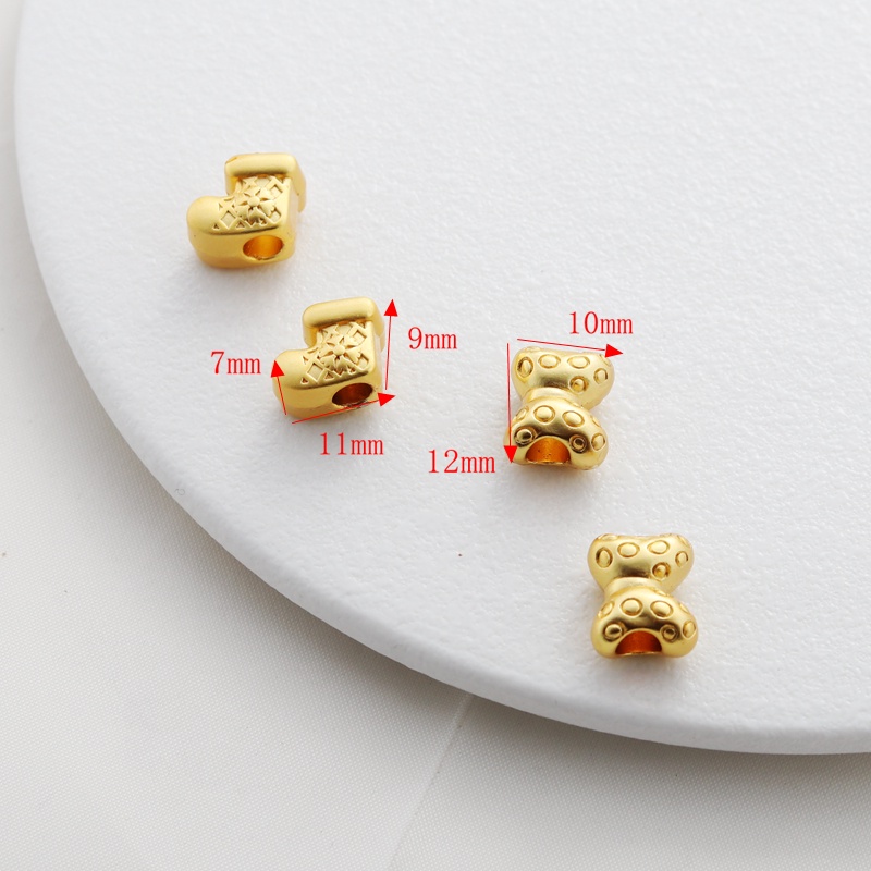 Hạt Xỏ Lỗ Bằng Đồng Mạ Vàng 18k Kích Thước 9 * 11mm Dùng Làm Trang Sức diy