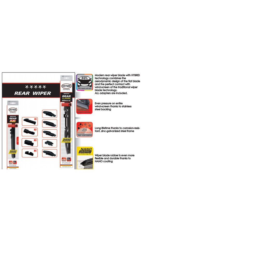 GẠT MƯA PHÍA SAU Ô TÔ HEYNER GERMANY - REAR FLAT