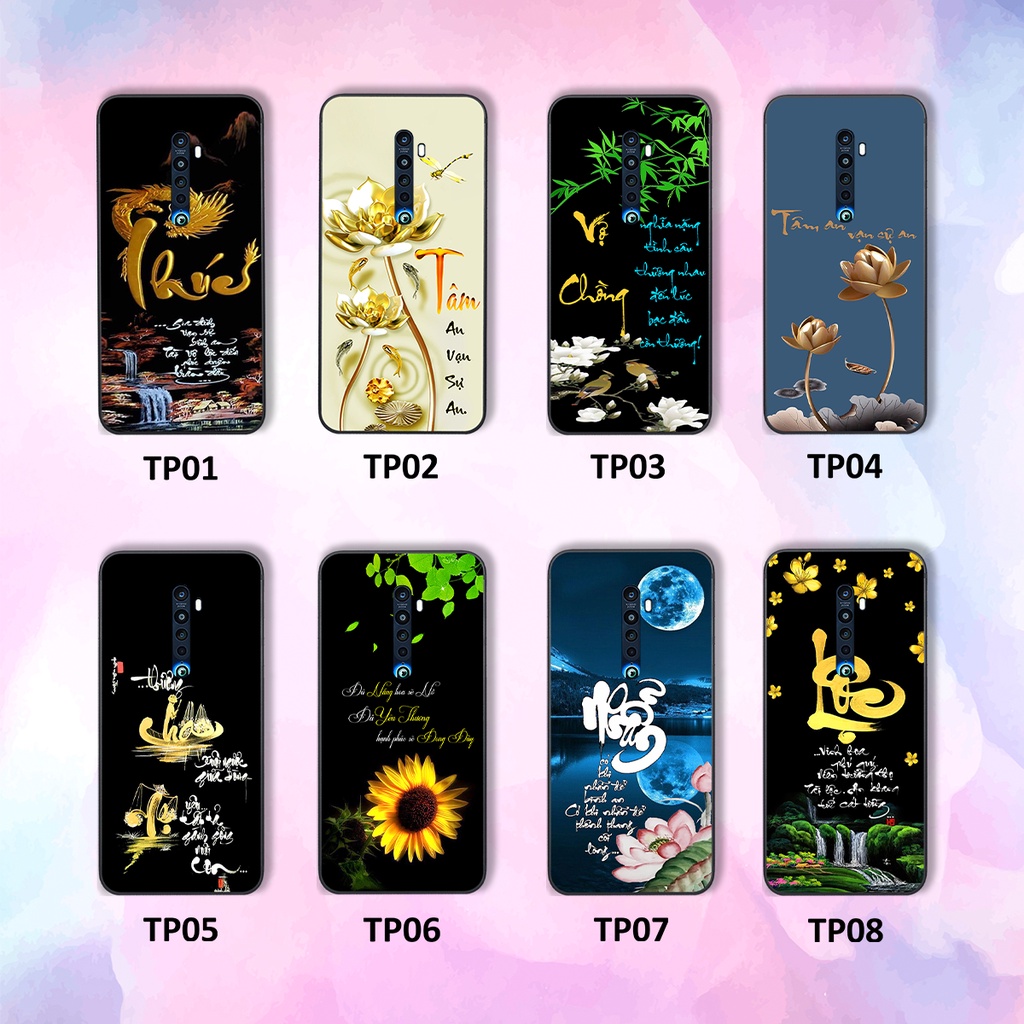 Ốp lưng Oppo Reno 2f / Reno2 F phiên bản cha mẹ - vợ chồng- chữ thư pháp Tâm, nhẫn, phúc lộc thọ cực đẹp và ý nghĩa