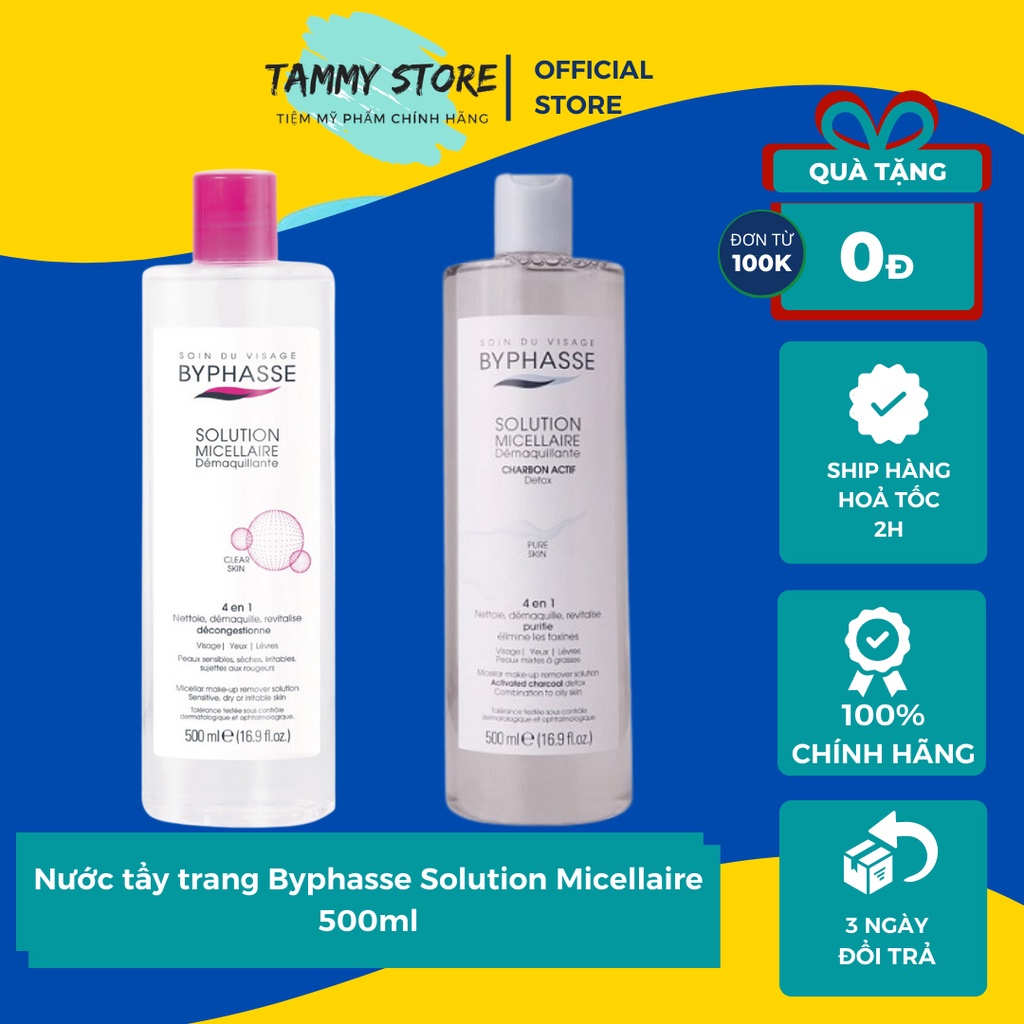 Nước tẩy trang BYPHASSE solution micellaire face 500ml