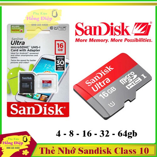 Thẻ Nhớ Sandisk 4-8-16-32-64gb Chính Hãng