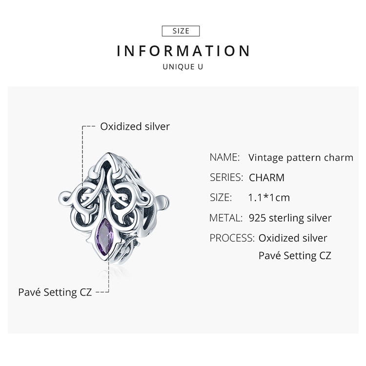 Hạt xỏ BAMOER SCC791/ SCC1930/ SCC1842/ SCC1931/ BSC458 bạc 925 đính đá dành cho làm trang sức thời trang DIY