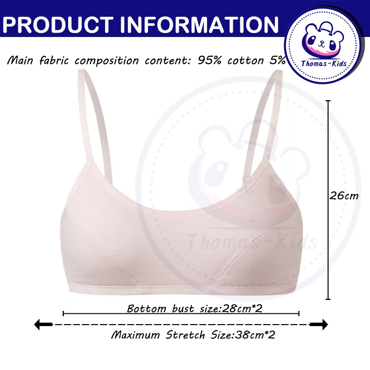 Áo Ngực Không Gọng Màu Sắc Đơn Giản Cho Bé Gái 8-16 Tuổi