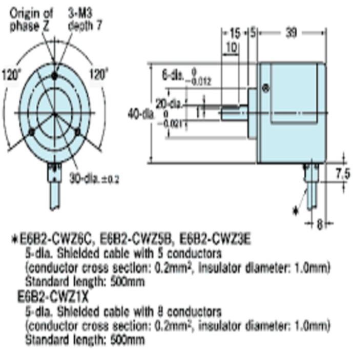 bộ mã hóa vòng xoay omron (encoder) E6B2-CWZ6C 2000 P/R