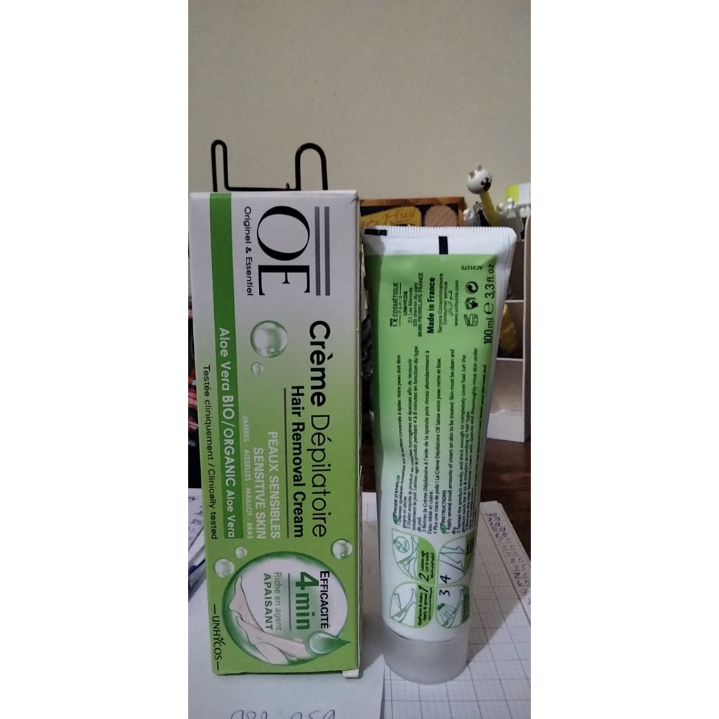 Kem Tẩy Lông OE Pháp Tinh Chất Aloe Vera Bio Trong 4 Phút Cho Da Nhạy Cảm