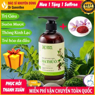 DẦU GỘI HÀ THỦ Ô Lấy Lại Thanh Xuân Cho Mái Tóc Đen Tóc Thiên Nhiên Suôn Mượt Mịn Không Bết Tặng Saffron Hảo Hạng