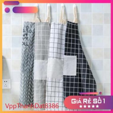 (Sale) Tạp Dề Vải Nội Trợ Nhà Bếp - Vải Kẻ Ô Nhiều Mẫu (Giao mầu ngẫu nhiên)