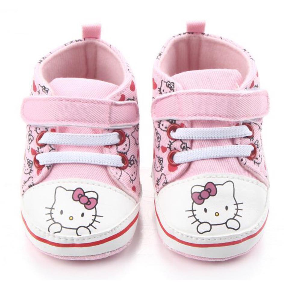 Giày Vải Bông Đế Mềm Hello Kitty Cho Bé Tập Đi 3-12 Tháng Tuổi