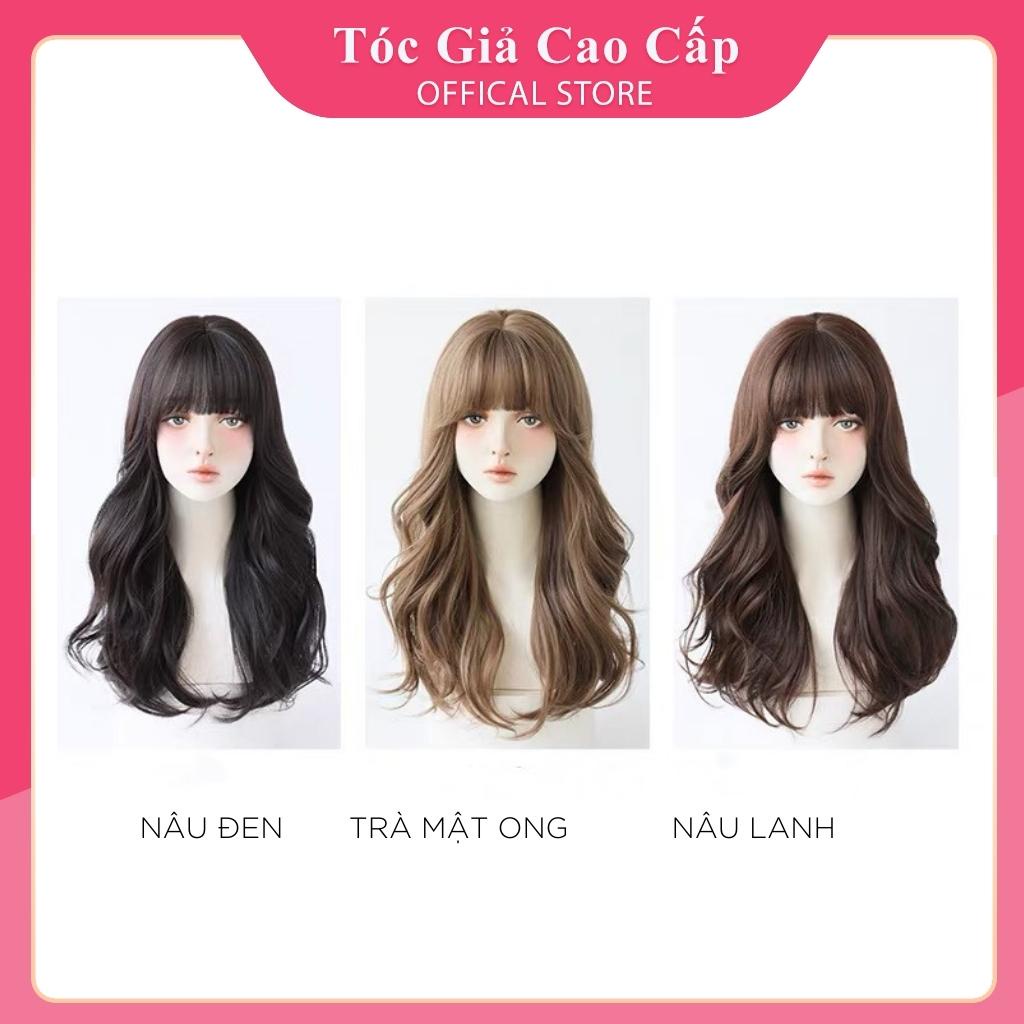 Tóc giả nguyên đầu xoăn lửng C0304 , tặng kèm lưới trùm tóc.