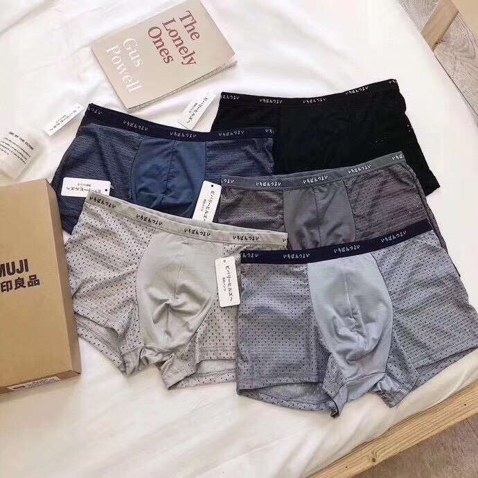 HỘP 5 QUẦN LÓT BOXER LƯỚI THÔNG HƠI MUJI DÀNH CHO NAM