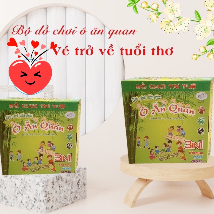 Ô Ăn Quan - Cờ Vây - Cờ Caro _Bộ cờ 3 trong 1