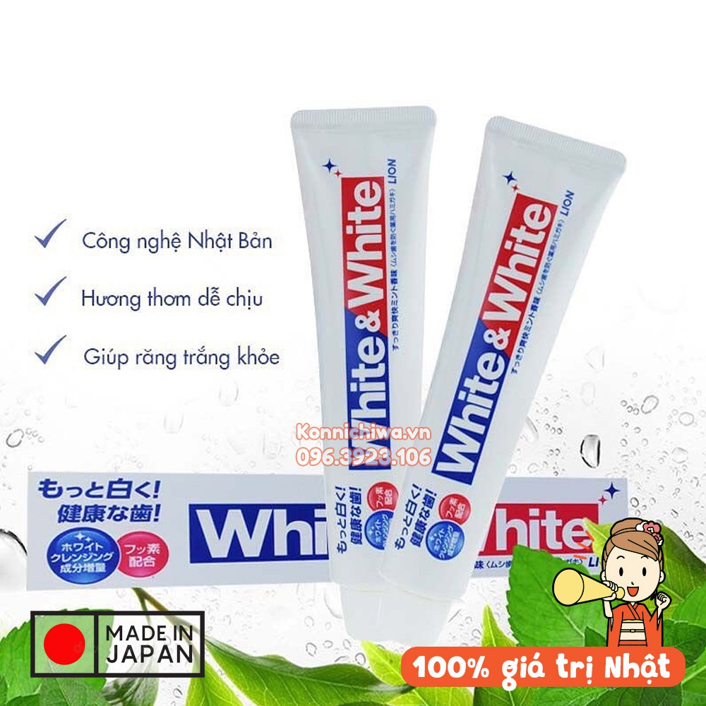 Kem Đánh Răng WHITE &amp; WHITE Lion 150g | Hàng Nội Địa Nhật