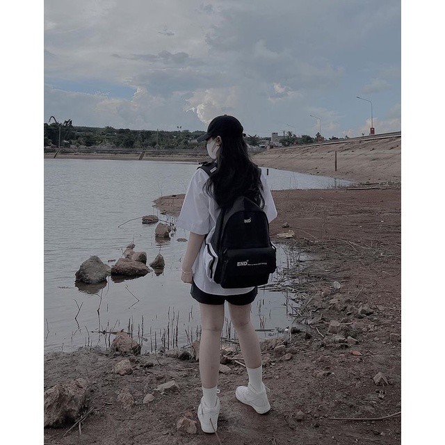 Balo END  ss1 Đi Học Đi Chơi Nam Nữ Thời Trang Hàn Quốc  Nhiều Ngăn Tiện Dụng ( kèm sticker cài balo)