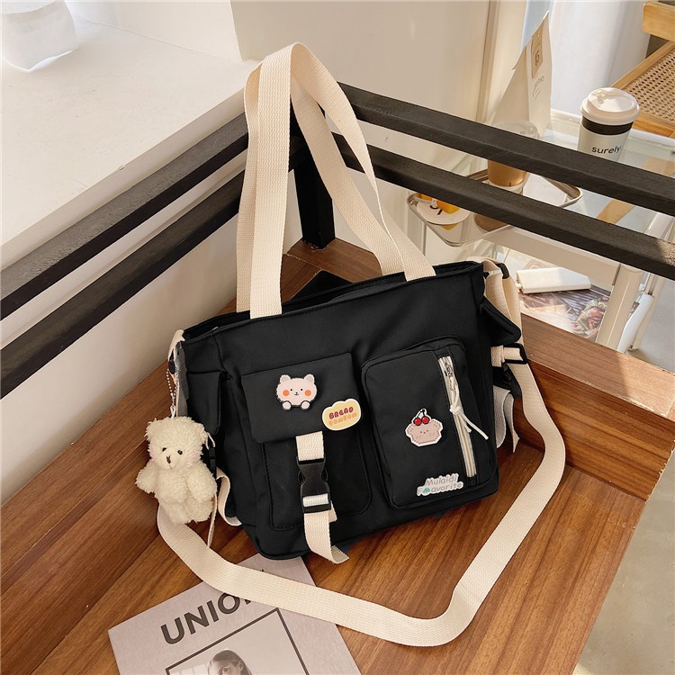 Túi tote vải canvas đeo chéo đeo vai cặp đi học vừa khổ A4 size lớn phong cách hàn quốc dành cho nữ 88STORE - TV009 | BigBuy360 - bigbuy360.vn