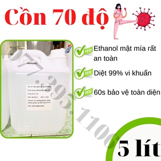 [Ship NOW/GRAB SIÊU TỐC] 5 lít Cồn 70 độ / 90 độ (Ethanol 70%/90%) Sát khuẩn (rửa tay, sát khuẩn)