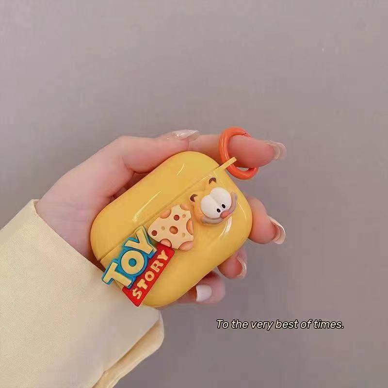 Vỏ bảo vệ hộp sạc tai nghe Bluetooth Airpods1/2 Pro3 hình mèo cà phê Disney dễ thương