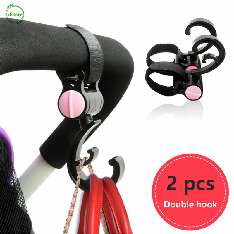 2 Móc Treo Đồ Xoay 360 Độ Gắn Xe Đẩy Em Bé