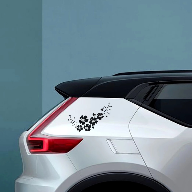 Miếng Dán Vinyl Hình Hoa Cổ Điển Tự Dính Trang Trí Cửa Xe Hơi