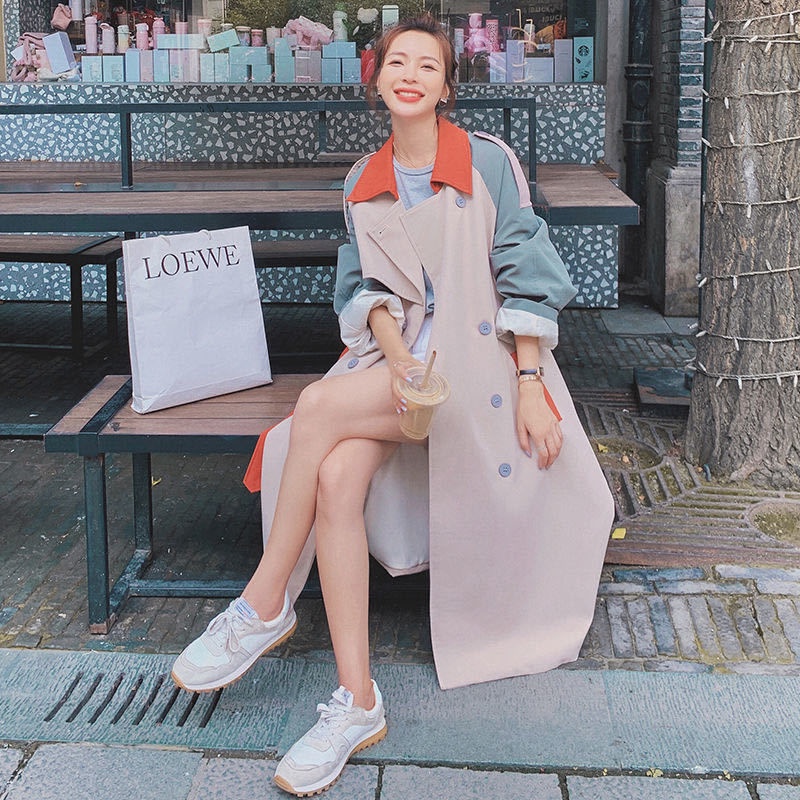 Áo Khoác Tay Dài Dáng Rộng Màu Sắc Tương Phản Phong Cách Hàn Quốc Thời Trang Xuân Thu Cho Nữ | BigBuy360 - bigbuy360.vn