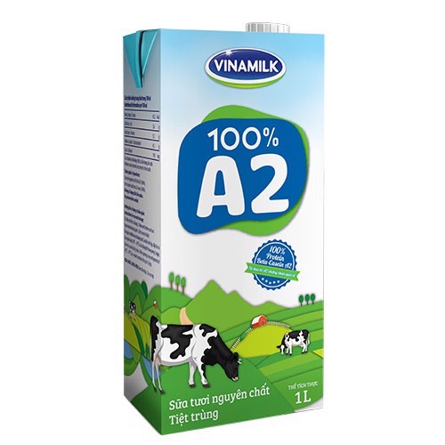Sữa tươi tiệt trùng không đường 100% A2 Vinamilk - 1000ml