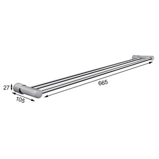 Treo Khăn Đôi Nắp Tròn Tovashu 304-E7 (Inox 304, Bảo hành 20 năm)