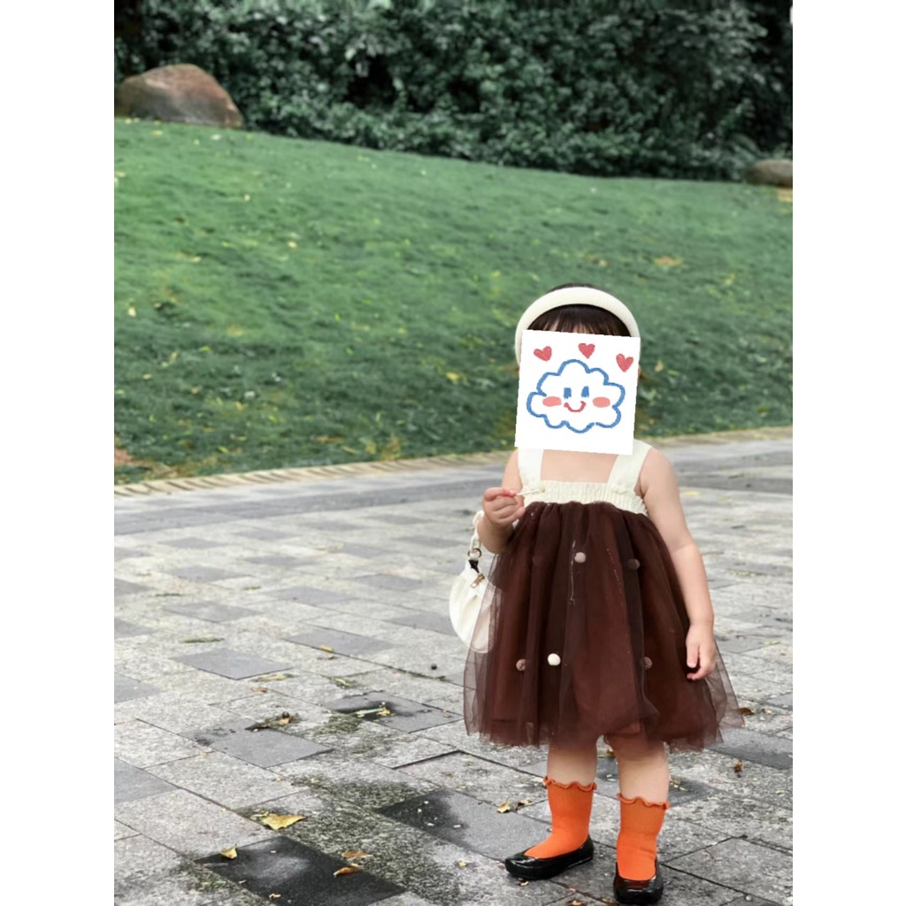 Đầm Công Chúa Hai Dây Hở Lưng Thắt Nơ Phong Cách Hàn Quốc Ngọt Ngào Thời Trang Mùa Hè Cho Bé Gái