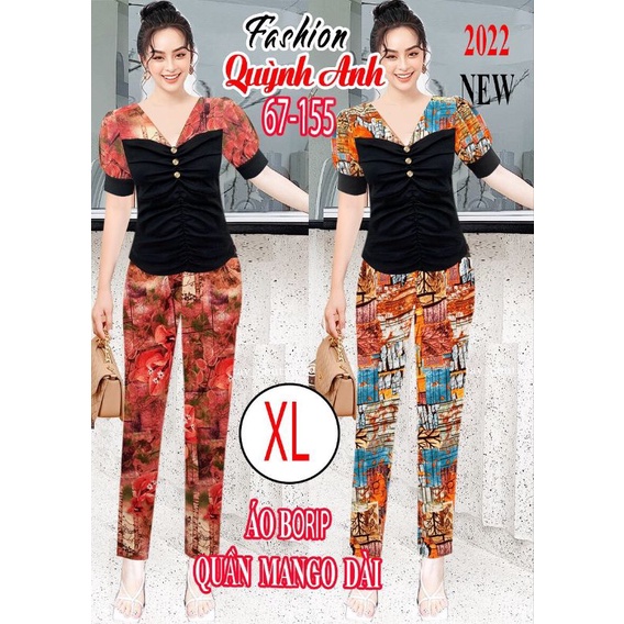 Bộ Quỳnh Anh áo borip xịn phối mango cao cấp