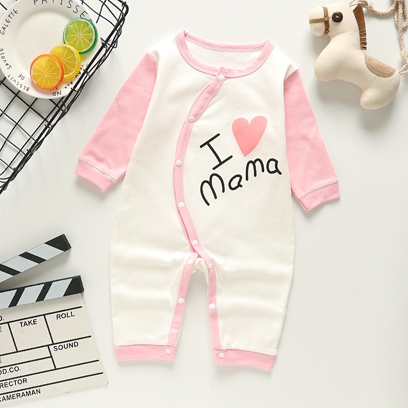 Bộ áo liền quần tay dài in hoạt hình dễ thương cho bé 0-18 tháng tuổi