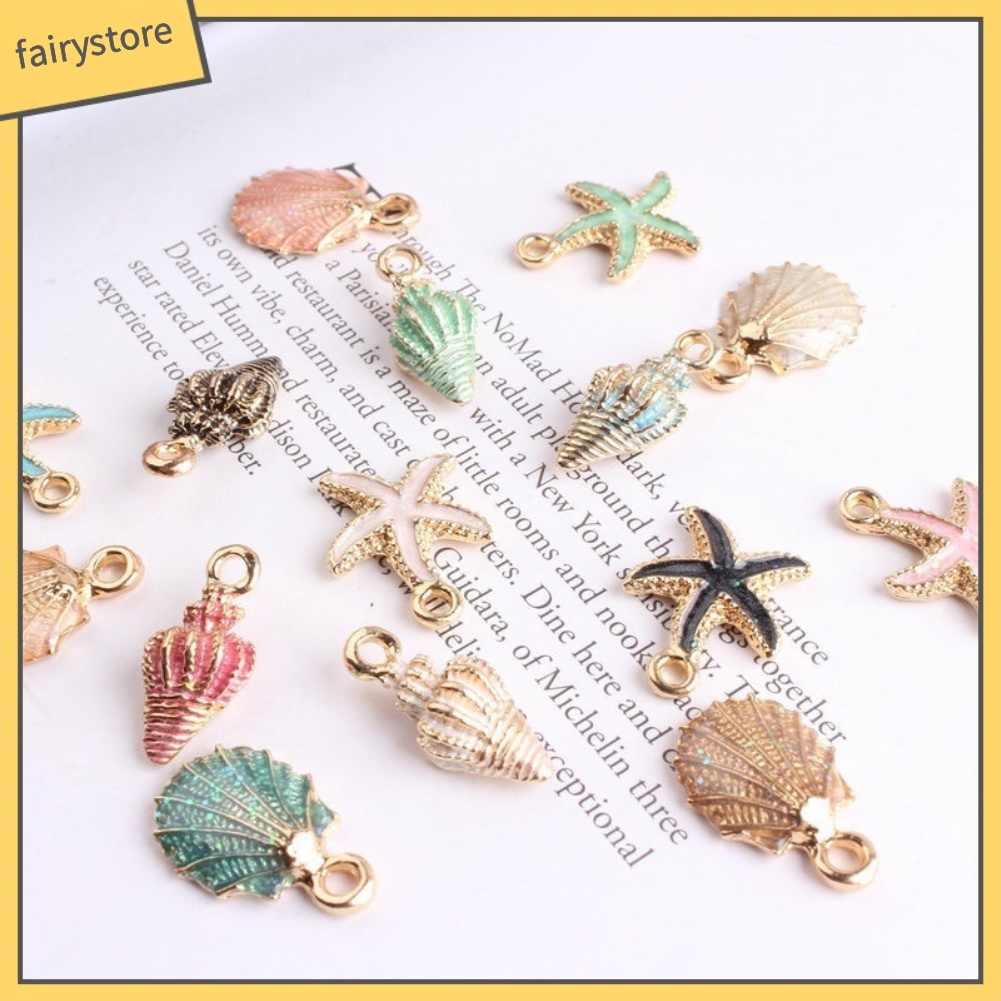 Set 15 mặt trang sức tráng men hình sinh vật biển thời trang cá tính