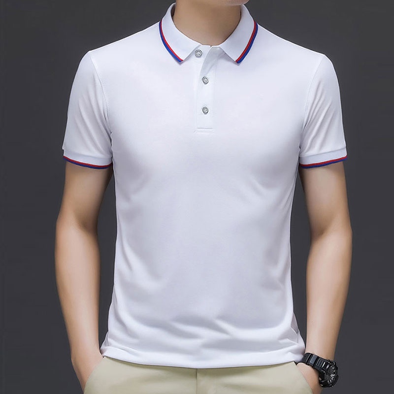 Áo Thun Polo Nam Tay Ngắn Màu Trơn Thời Trang Size S-4XL