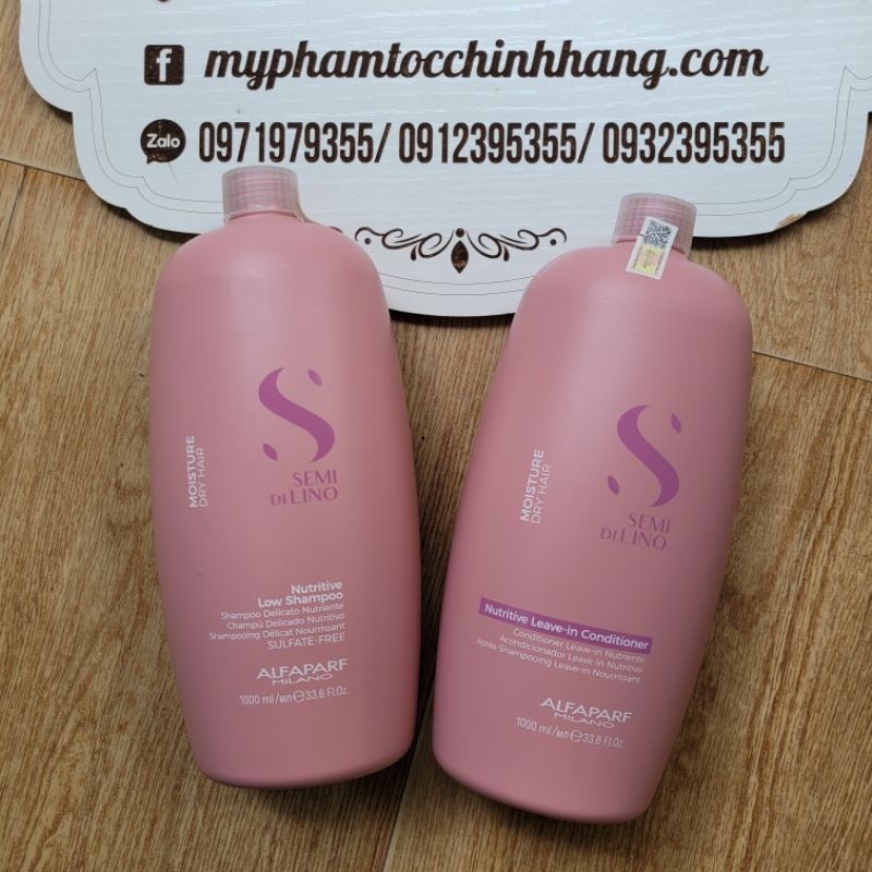 DẦU GỘI VÀ KEM XẢ KHÔ ALFAPARF MILANO DÀNH CHO TÓC KHÔ XƠ MOISTURE 2018 1000ML*2