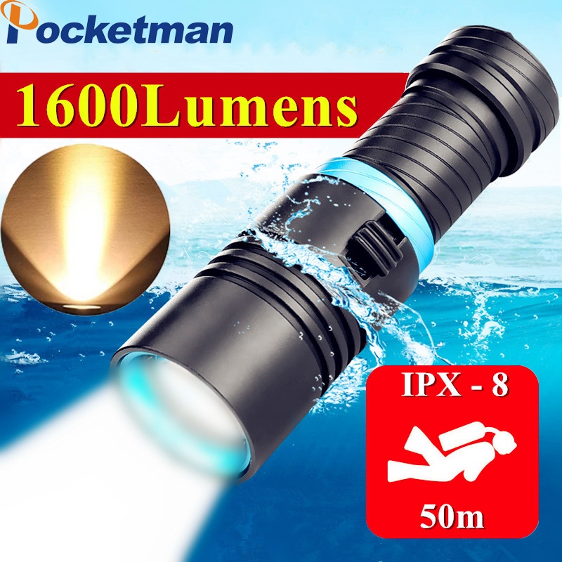 Đèn Pin Lặn Biển Chống Nước 50m IPX-8 LED L2