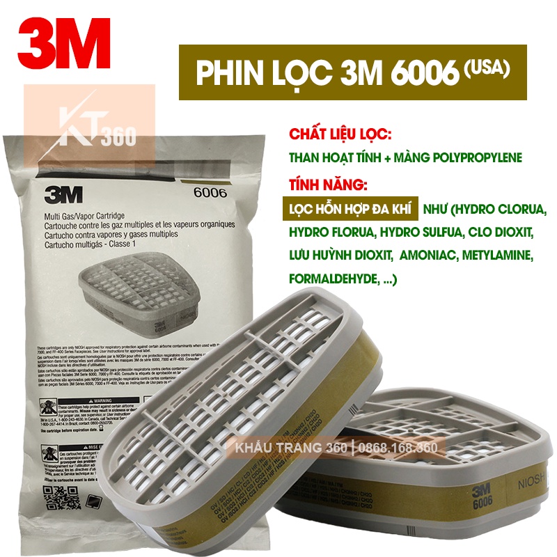 [1 CẶP] Phin Lọc 3M 6006 Cao Cấp (Mỹ) - Phin Lọc 3M Than Hoạt Tính (Sử Dụng Cho Khẩu Trang Mặt Nạ Chống Khí Độc).