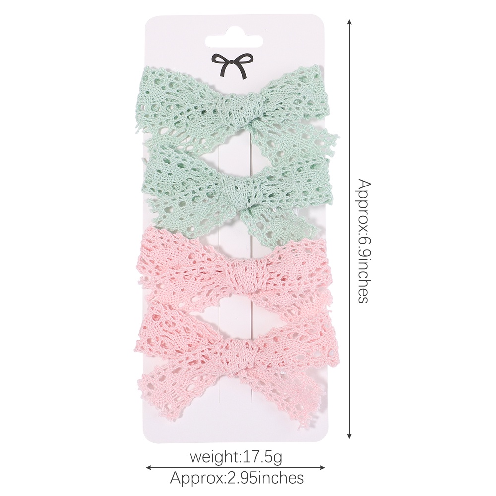 RainBow Bows Set 4 Kẹp Tóc Nơ Xinh Xắn Dành Cho Bé Gái