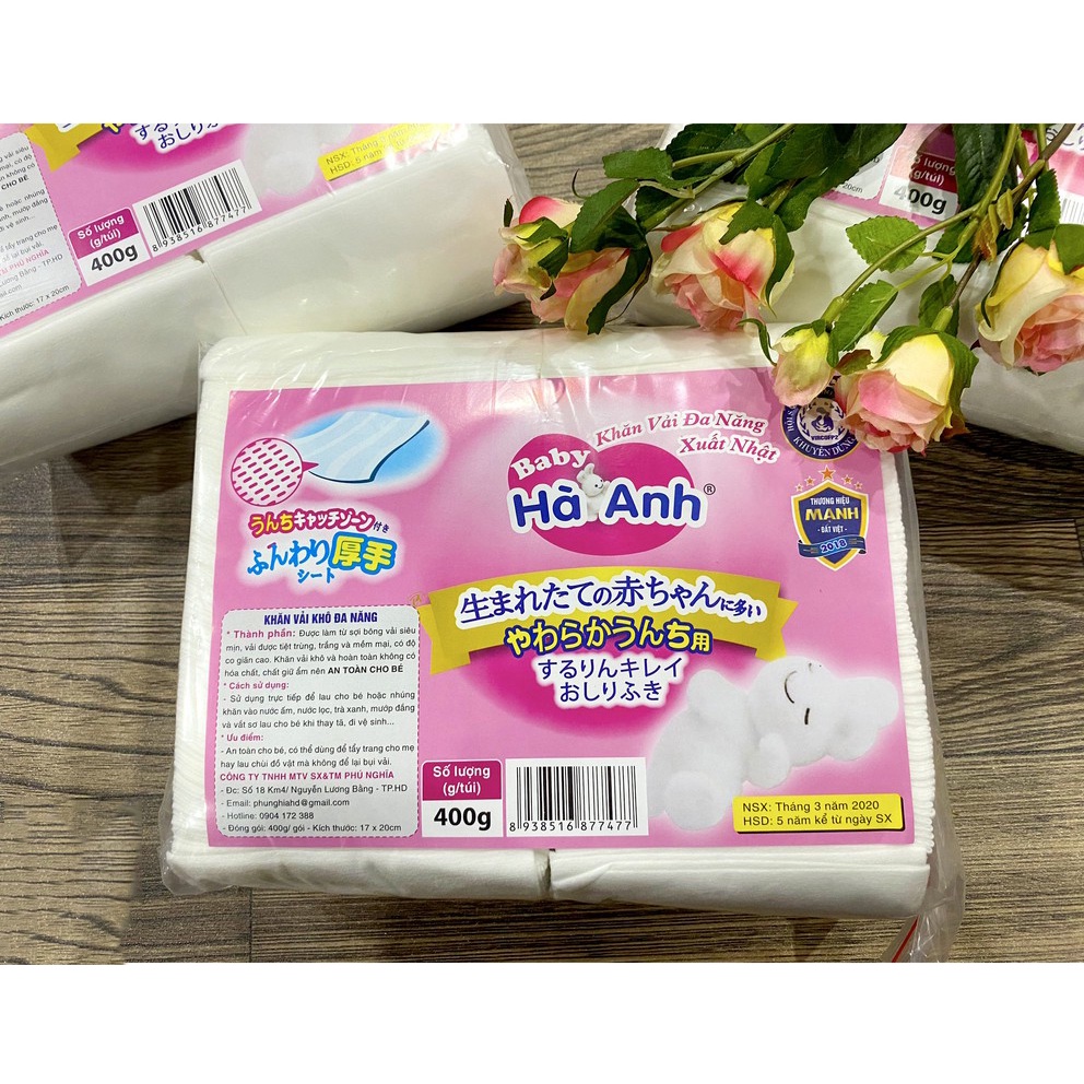 Khăn vải khô đa năng Hà Anh túi 300g - 500g