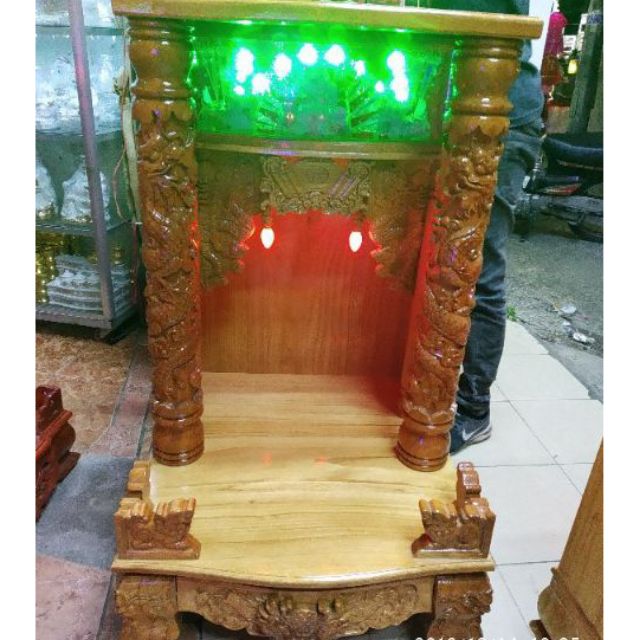 Bàn Thờ Thần Tài Ông Địa 60-98cm gỗ Gõ 100% giá 5tr300 Call/Zalo: 0976696567