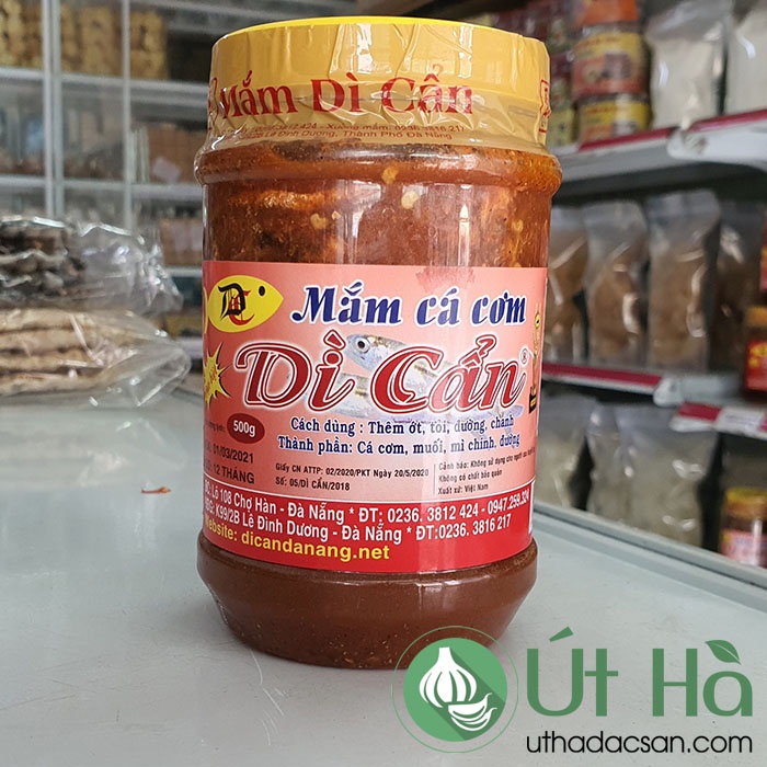 Mắm Cá Cơm Dì Cẩn Hủ 500gr Mắm Cái Đặc Sản Chính Gốc Đà Nẵng Hương Vị Đậm Đà Thơm Ngon - Út Hà Đặc Sản