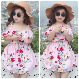Váy maxi lanh lụa bé gái
