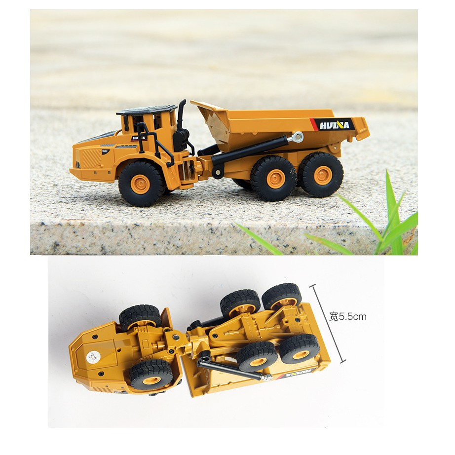 Xe tải chở hàng mô hình bằng sắt xe công trình đồ chơi trẻ em mô hình tỉ lệ 1:50