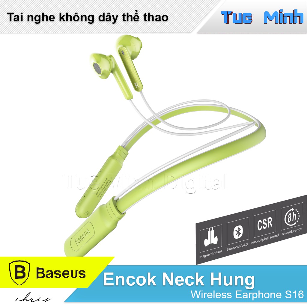 Tai nghe nhạc thể thao không dây bluetooth Baseus Encok Neck Hung Wireless Earphone S16