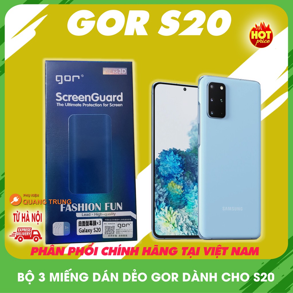 Bộ 3 miếng dán dẻo Gor dành cho samsung S20