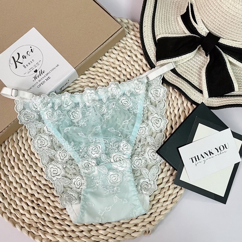 Set đồ lót nội y thiết kế ren hoa xanh