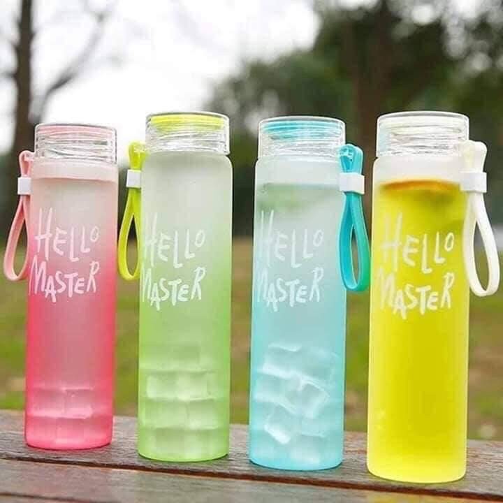 bình nước thủy tinh hello master 480 ml