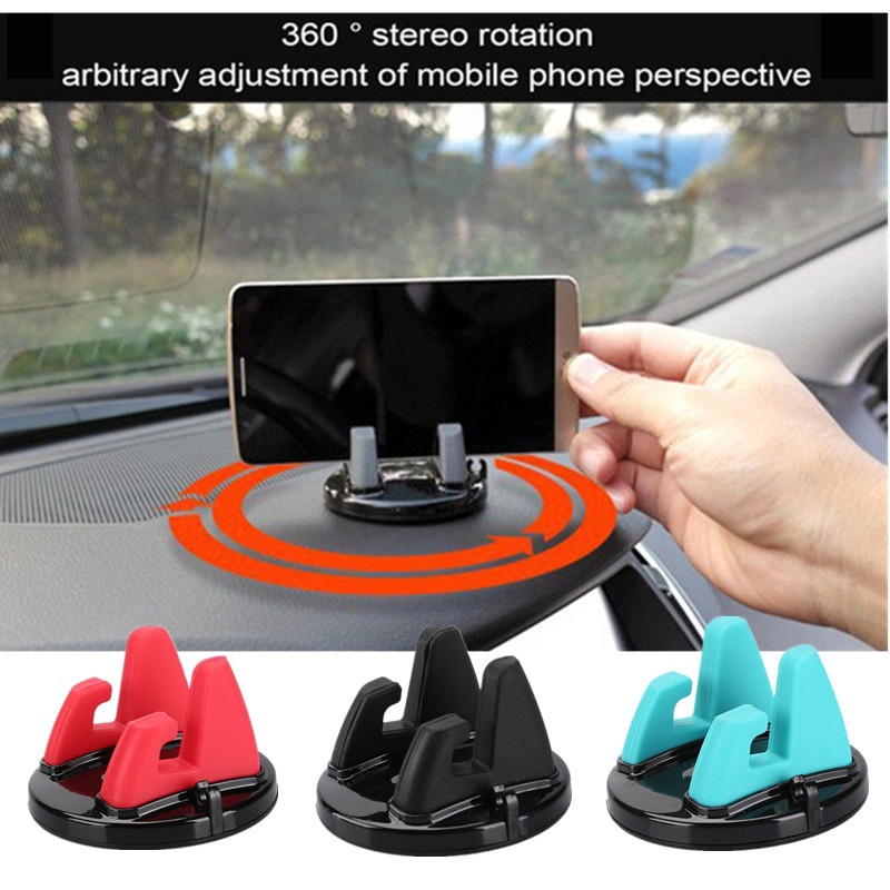 Rotatable Soft Silicone Anti Slip Mat Mount Stands Car Phone Holder