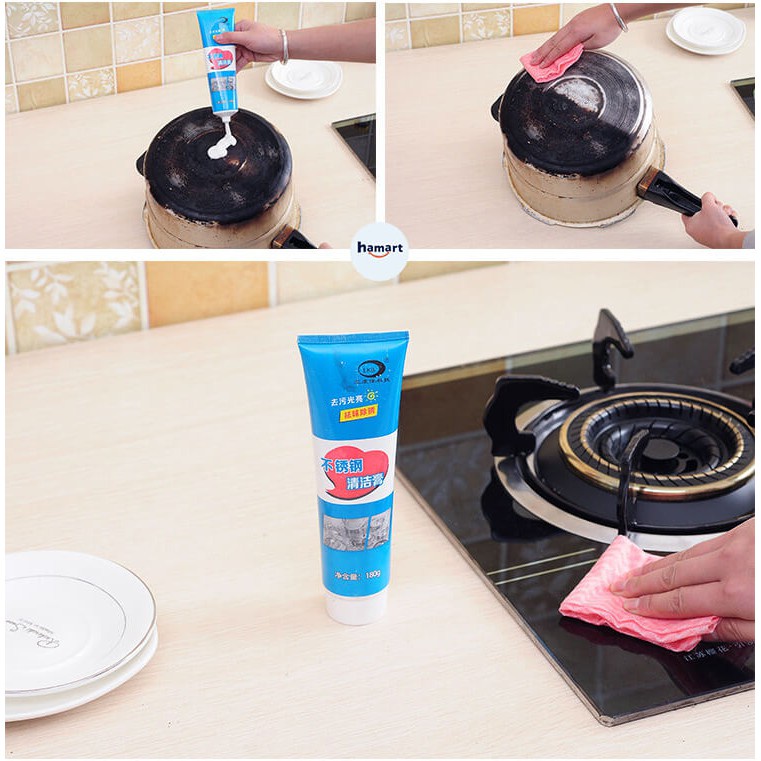 Kem tẩy rửa làm bóng xoong nồi, đồ dùng kim loại, inox 180g