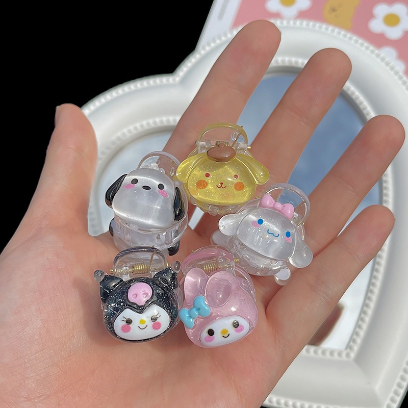 SANRIO Kẹp Tóc Đuôi Ngựa Hoạt Hình Melody Kuromi Purin Dễ Thương Sáng Bóng Ngọt Ngào Cho Bé Gái CFH