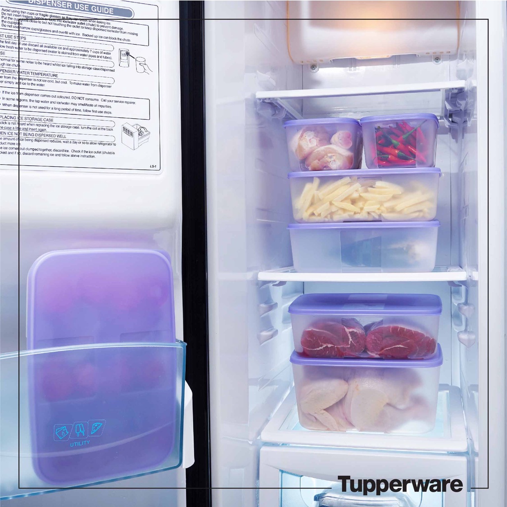 Bộ hộp trữ đông tím Freezermate Essential Set 7 Tupperware