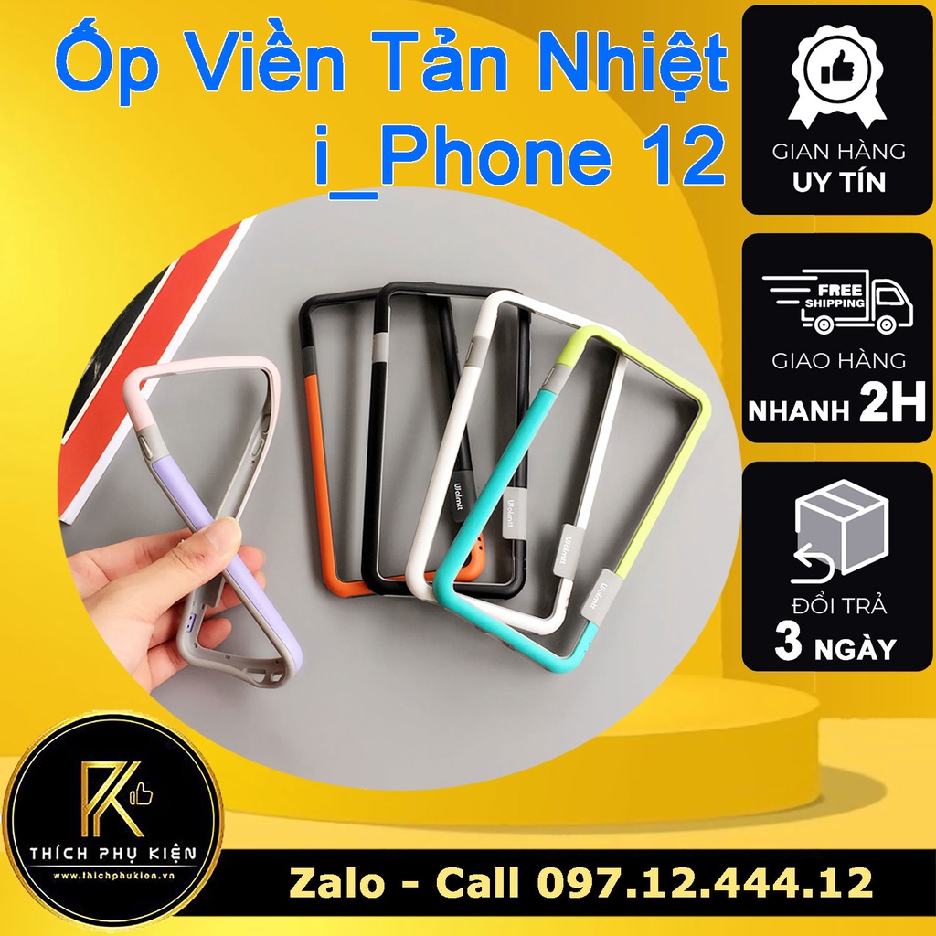 Ốp Lưng Viền Tản Nhiệt i_Phone 12/iP 12 Pro/ iP 12 Mini/ iP 12 Pro Max