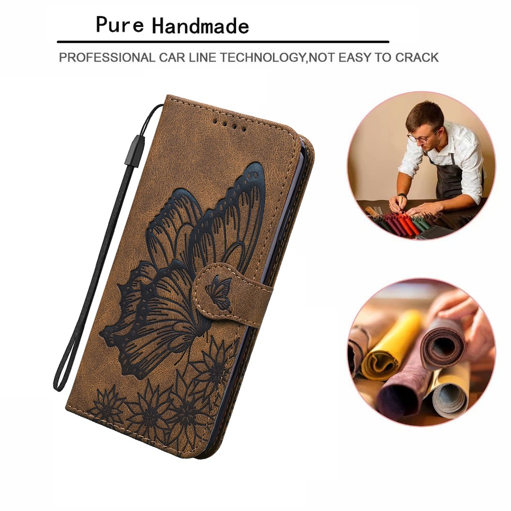 Flip Case Xiaomi Mi 11 Poco F3 X3 Pro X3 Nfc Retro Butterfly PU Leather Wallet Flip Cover Soft Card Slot Phone Case