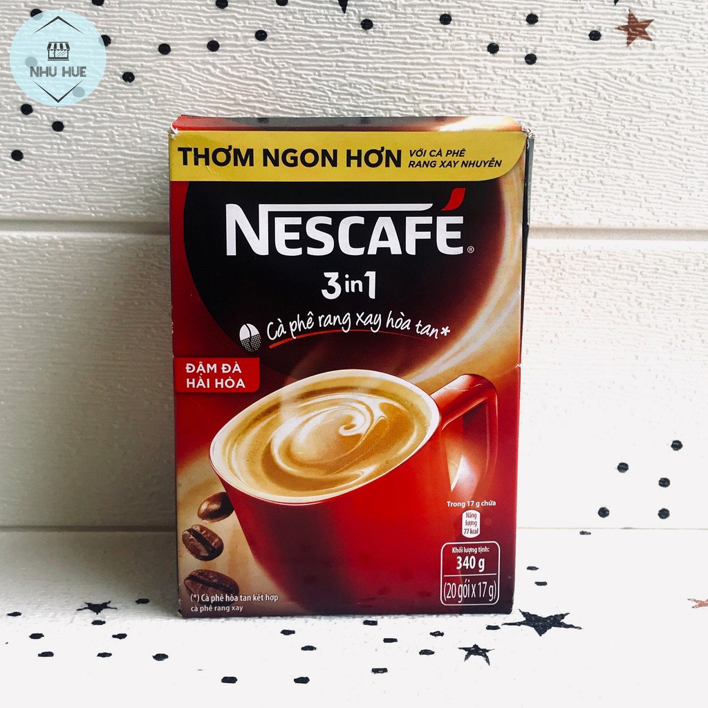 Cà phê NesCafe Đậm đà hài hòa đỏ  3in1 (hộp 20 gói x 17g)